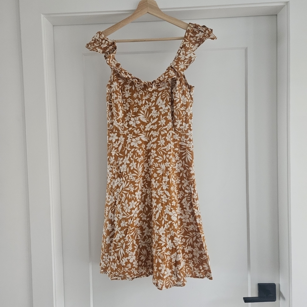 Old Navy Orange and White Floral Mini Dress